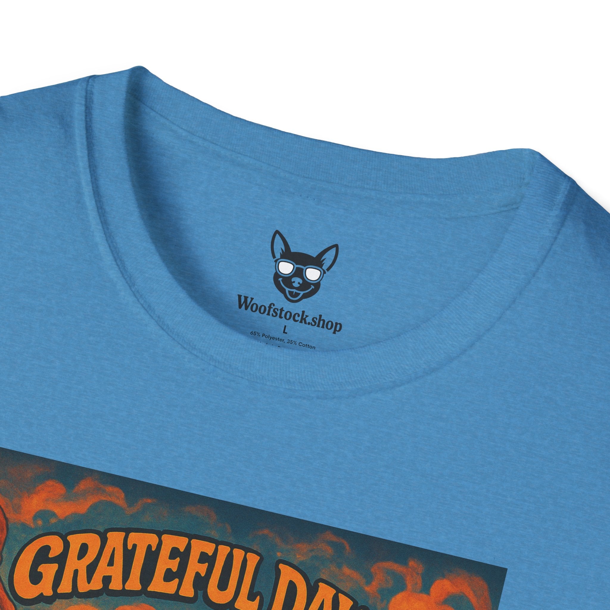 Grateful Dead Concert Poster Dog Parody Unisex Softstyle T-Shirt – Funny Tee for Music and Dog Lovers